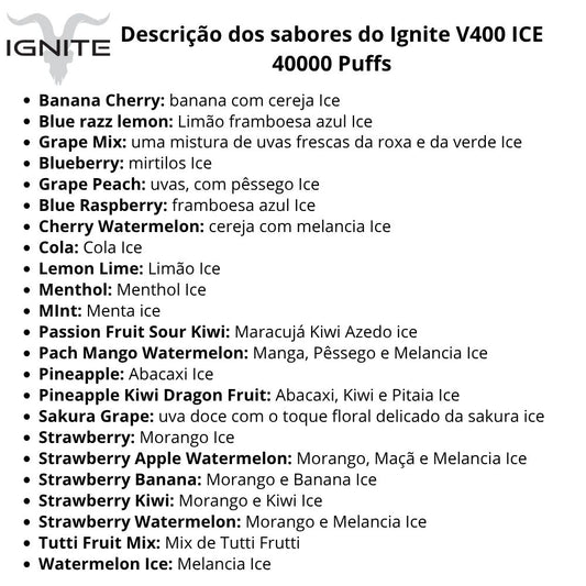 Ignite V400 ICE Pod Descartável 40000 Puffs