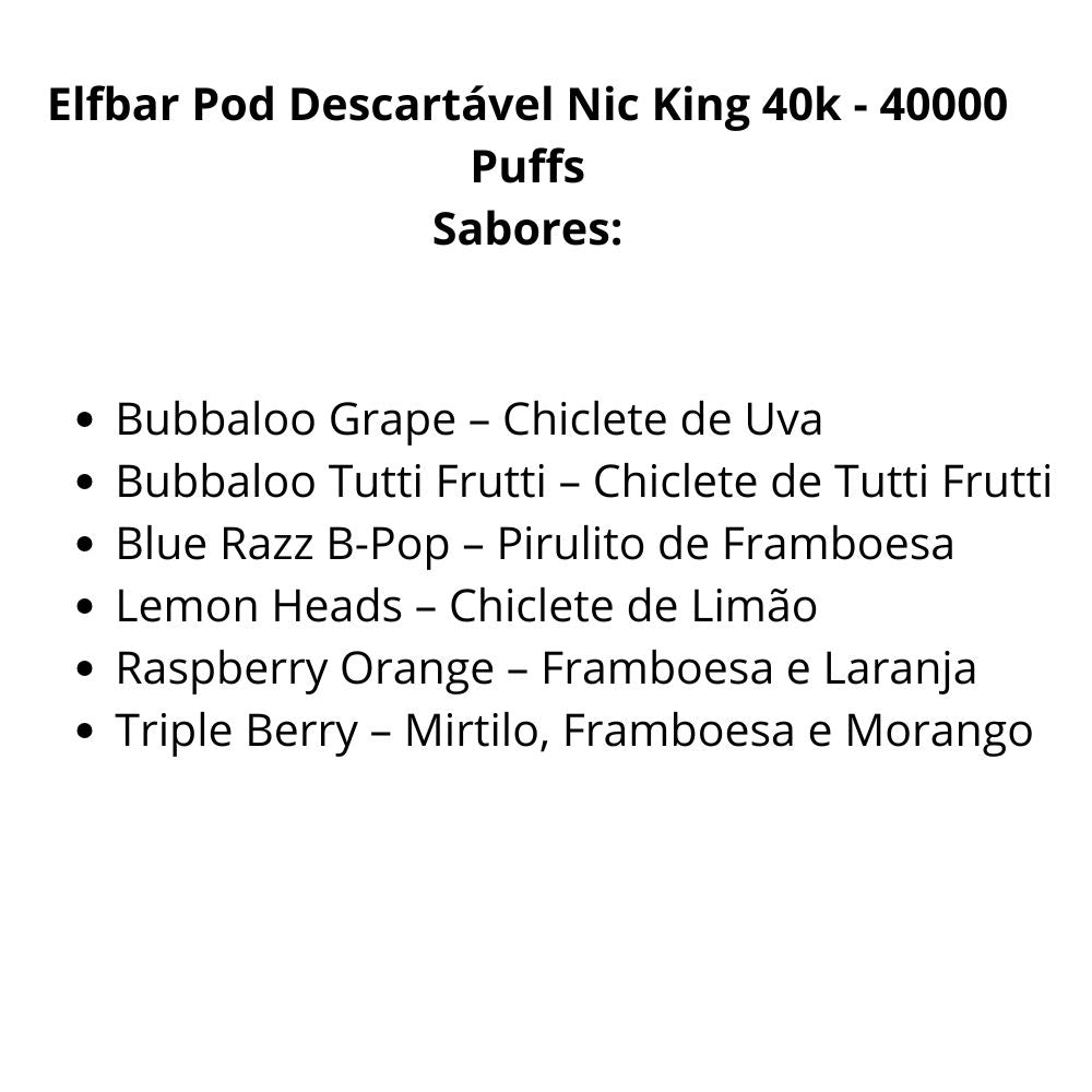 Elfbar Pod Descartável Sweet King 40k - 40000 Puffs