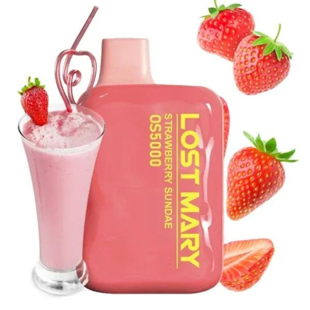 Lost Mary Os5000 Pod Descartável 5000 Puffs Strawberry Sundae. Entrega rápida do seu Lost Mary Os5000 Pod Descartável 5000 Puffs via Motoboy para Balneário Camboriú, Itajaí, Camboriú e Itapema.