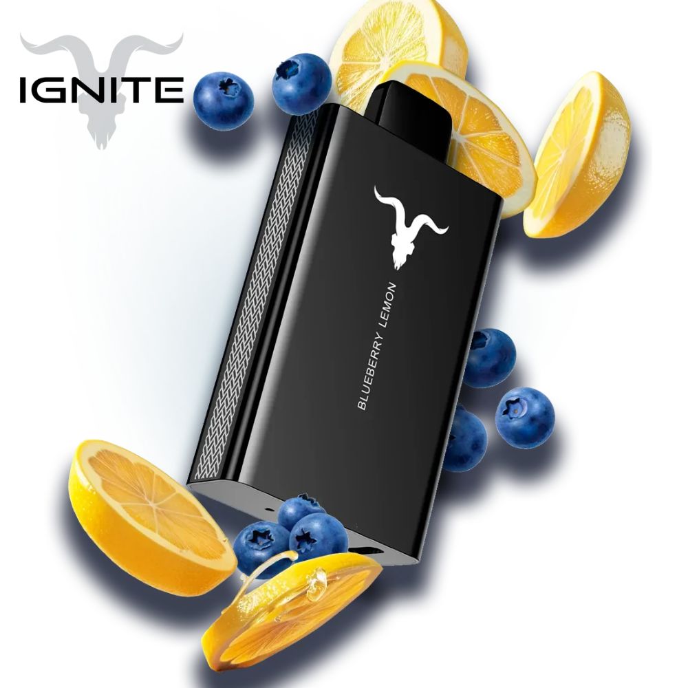 Pod descartável Ignite V80 Blueberry Lemon Vape 8000 Puffs com bateria recarregável e entrega gratuita para Balneário Camboriú e Itajaí